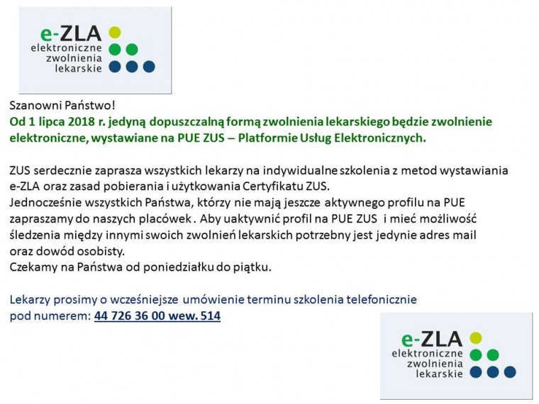e - ZLA - informacja dla lekarzy i mieszkańców (tm)